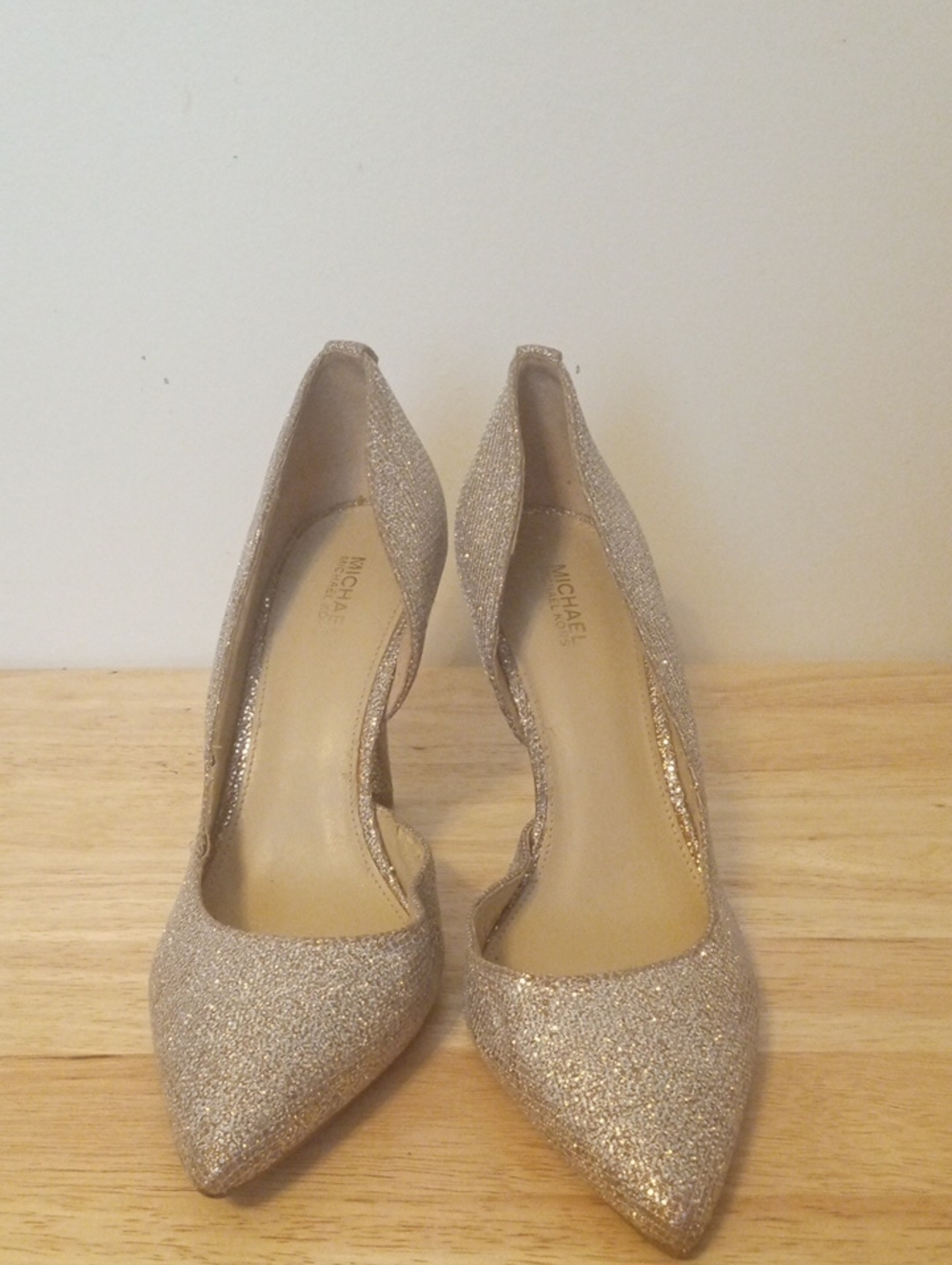 Michael Kors Sparkle Gold Pointed D'Orsay Pumps